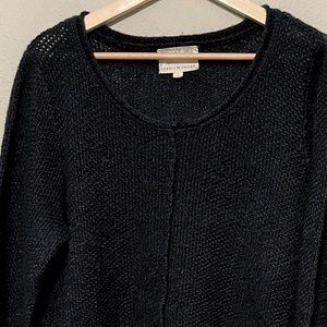 Debbie Morgan Dark Blue Loose Weave Sweater, L